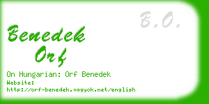 benedek orf business card